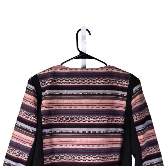 H&M Womens Jacket Striped Navajo Aztec Full Zip Stretch Boho Long Sleeve Size 16 - Picture 7 of 9